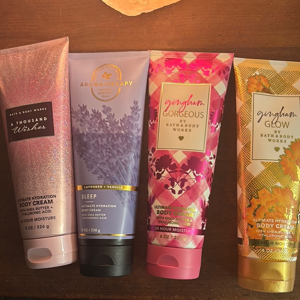 Bath & Body Works Body Cream Set - Pink, Purple, Gold